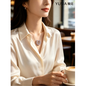 YUSIA 釉见 幸运双环 U形吊坠项链