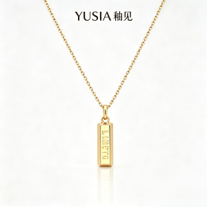 YUSIA 釉见 亮面金砖简约几何吊坠项链