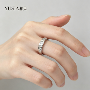 YUSIA 釉见 方圆混合镶锆石错落星光通勤戒指