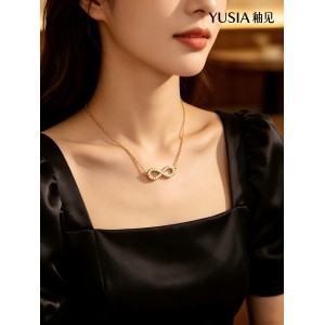 YUSIA 釉见 无限符号锁锆石轻奢骨链