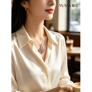 YUSIA 釉见 四结情缘吉祥吊坠项链