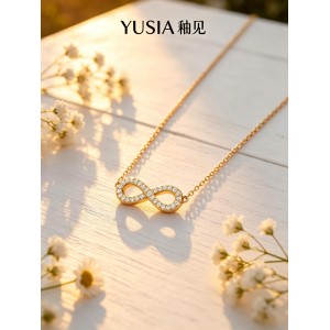 YUSIA 釉见 无限符号锁锆石轻奢骨链