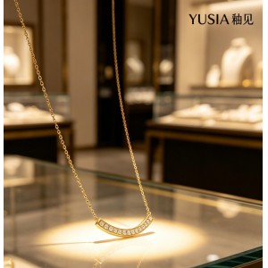 YUSIA 釉见 璀璨笑脸轻奢锁骨链