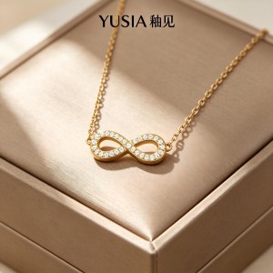 YUSIA 釉见 无限符号锁锆石轻奢骨链