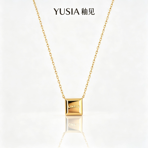 YUSIA 釉见 金框方糖锆石轻奢项链