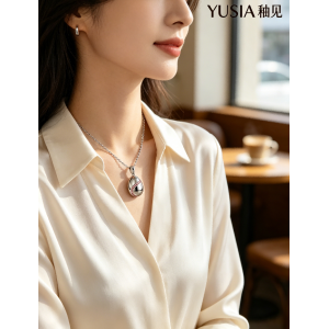 YUSIA 釉见 流光彩蛋简约吊坠项链