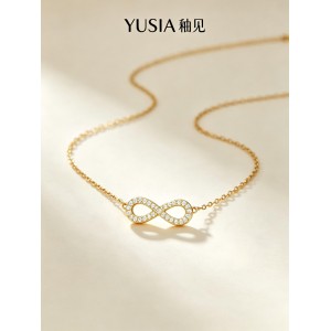 YUSIA 釉见 无限符号锁锆石轻奢骨链