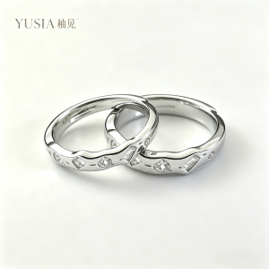 YUSIA 釉见 起伏曲面错落几何碎锆石通勤戒指